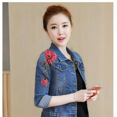 Áo Khoác Jean Vai Thêu Hoa Hồng - NK306